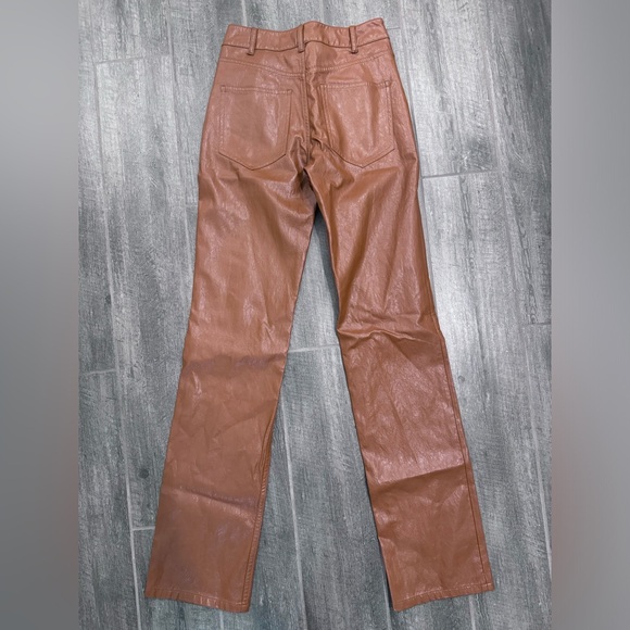 A.L.C. Freddie VEGAN LEATHER Pants in Cognac ALC Size 00 - Picture 7 of 7